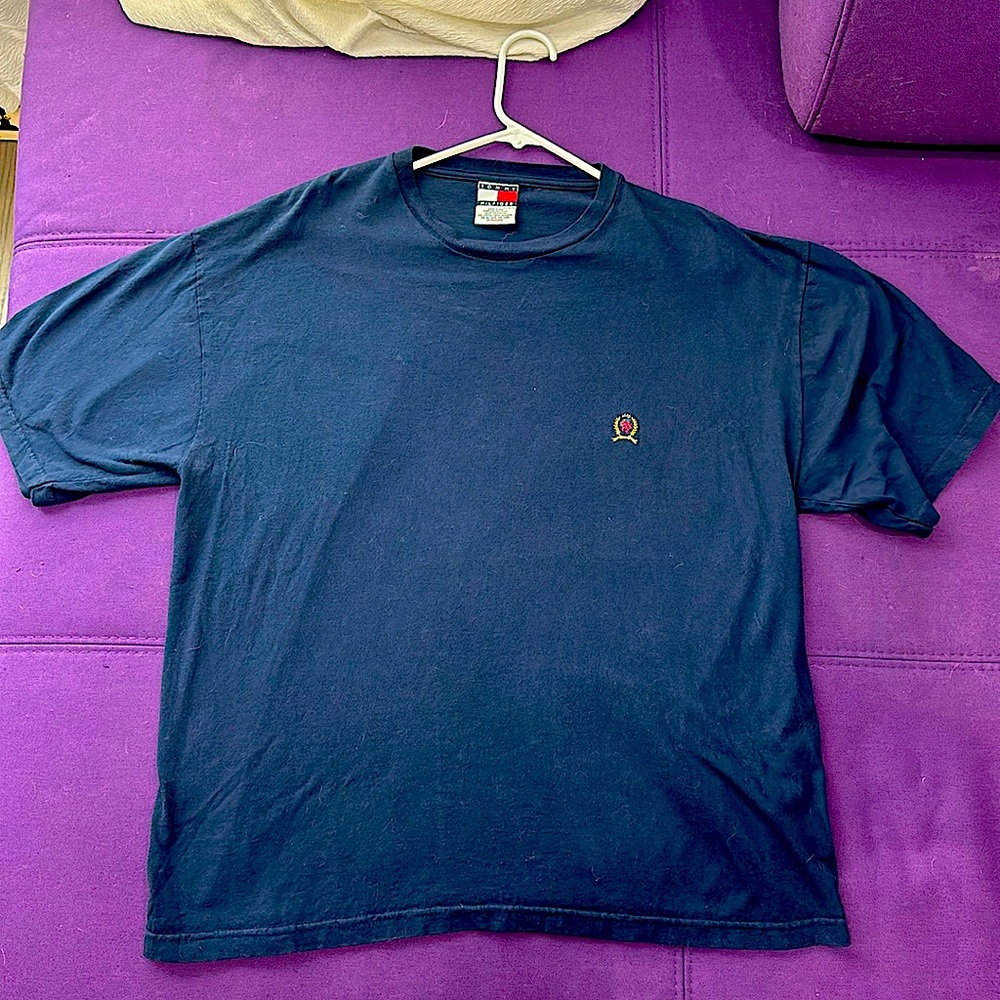Vintage 90’s Navy Tommy Hilfiger Logo Tee Shirt XL